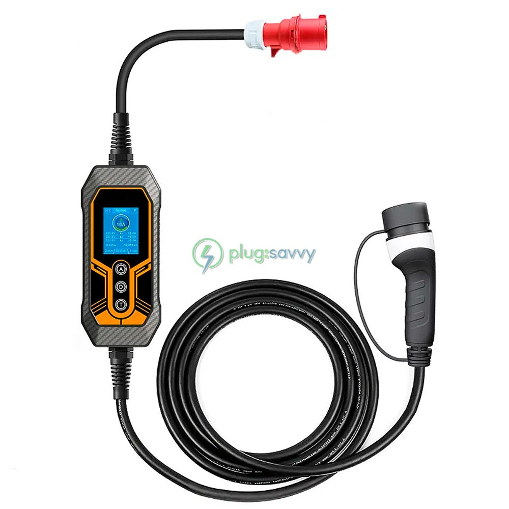 11KW Portable EV Charger with Type 2 Connector - PlugSavvy.com
