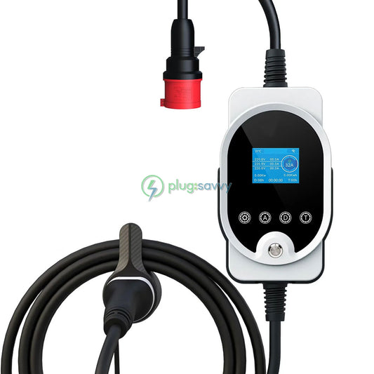 22W Portable EV Charger with Type 2 Connector - PlugSavvy.com