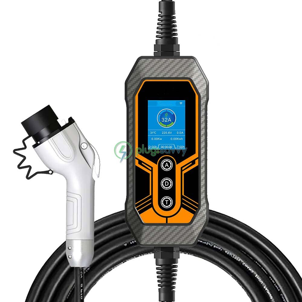 Portable 7KW EV Charger with Type 1 Connector - PlugSavvy.com